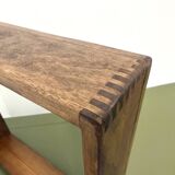 Square modernist wooden mirror — Scandinavian style, 1970s