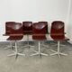 Set of 7 Galvanitas workshop chairs central foot Netherlands 1970s