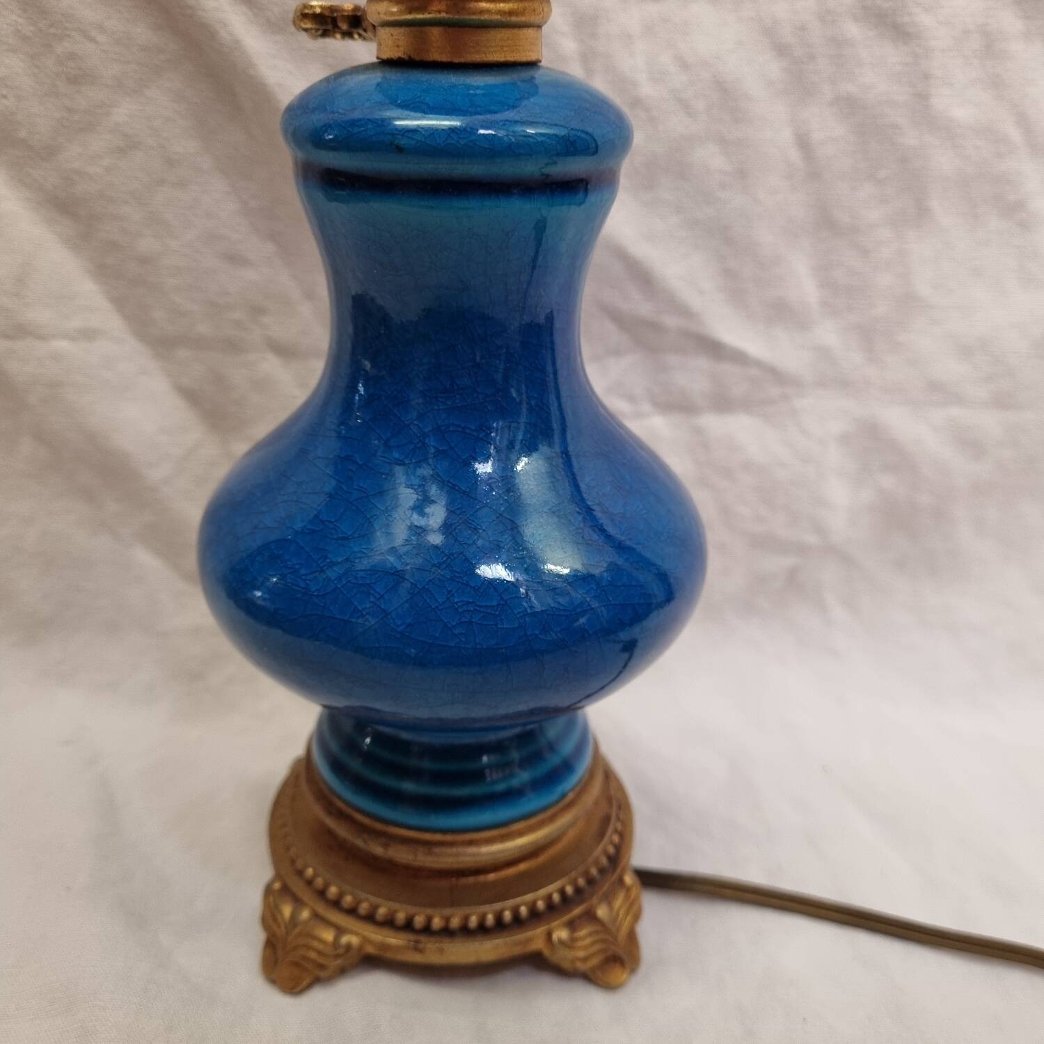Late 19th century blue porcelain lamp