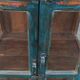 Blue wooden showcase