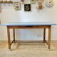 Antique farmhouse table with blue formica top