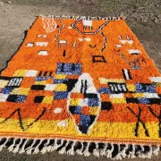 Orange Beni Ouarain Moroccan rug 300x200 cm – graphic patterns