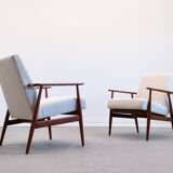 Mid-Century Ivory Boucle Armchairs by Henryk Lis, 1967