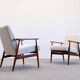 Mid-Century Ivory Boucle Armchairs by Henryk Lis, 1967