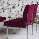 Lot de 4 chauffeuses de style moderniste bordeaux, 1970