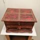 Vintage antique wooden and copper chest
