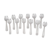 Ercuis Art Deco, 12 silver-plated oyster forks, in perfect condition.