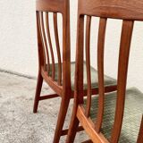 Pair of Scandinavian teak and velvet chairs 1960