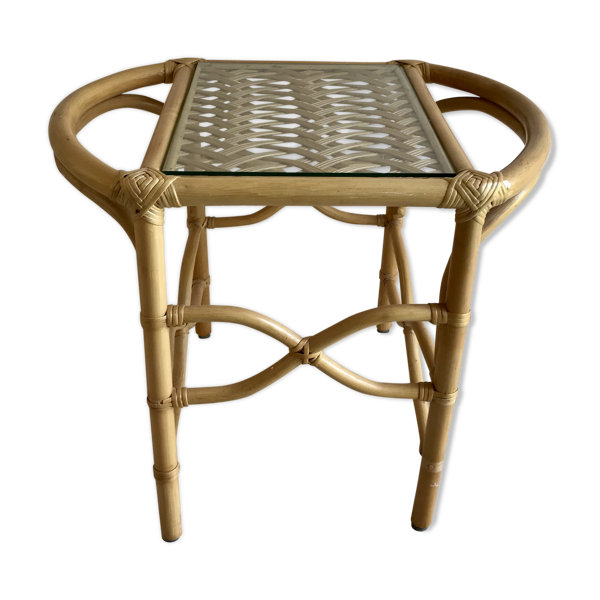 Table d’appoint vintage en rotin
