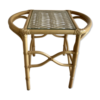 Vintage rattan side table