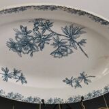 Old oval ceramic dish from Sarreguemines Flore model