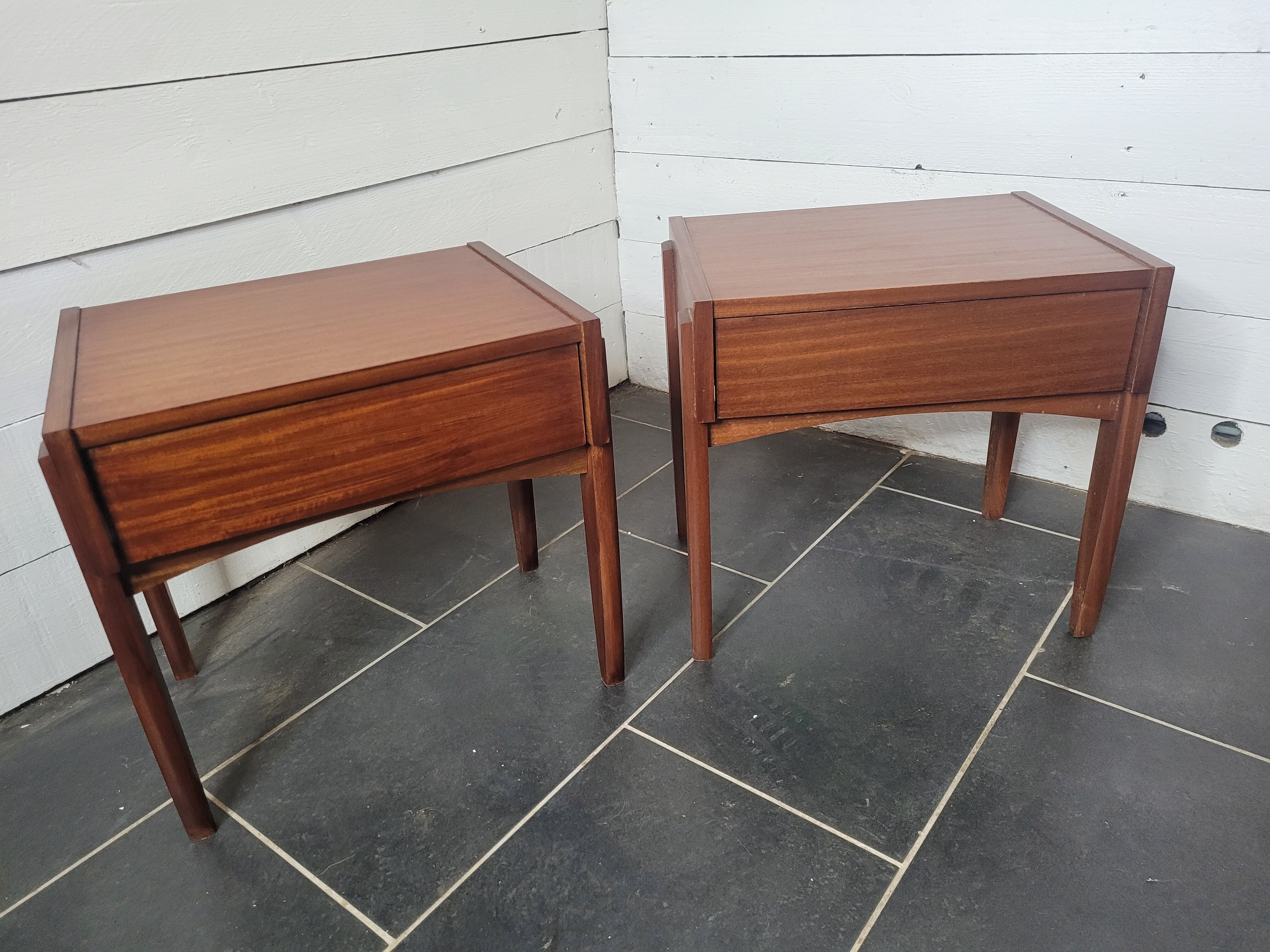 Pair of Scandinavian teak bedside tables from the 60s