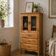 Buffet parisien vitré Art déco en bois brut