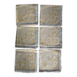 Set of 6 monogrammed damask tea towels
