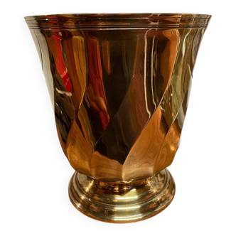 Christofle champagne bucket, gilded metal, twisted model.