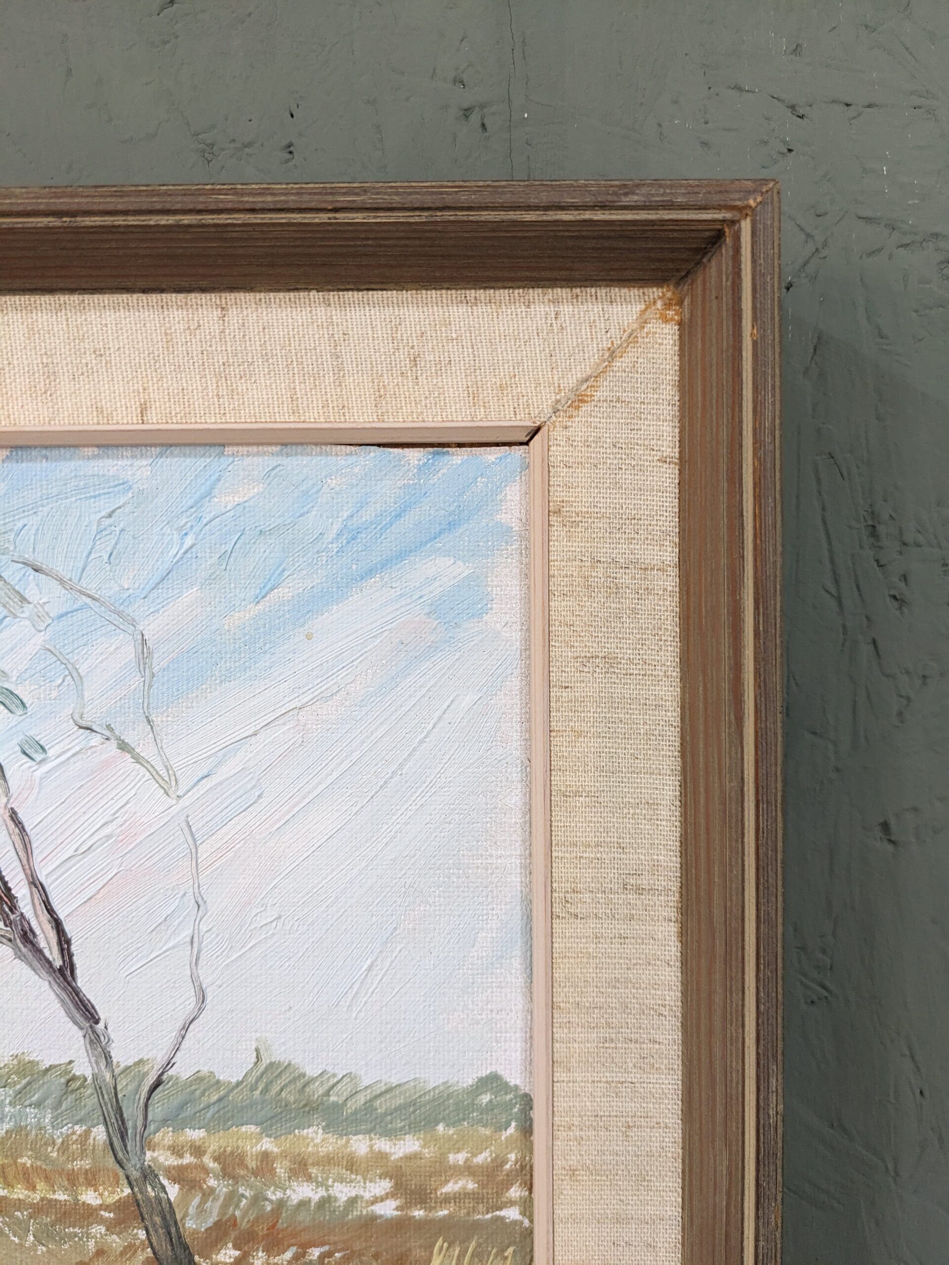 1971 Mid-Century Modern "Boathouse", Vintage Swedish Framed Oil Painting