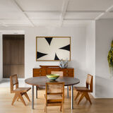 Minimalist abstract painting ivory pattern