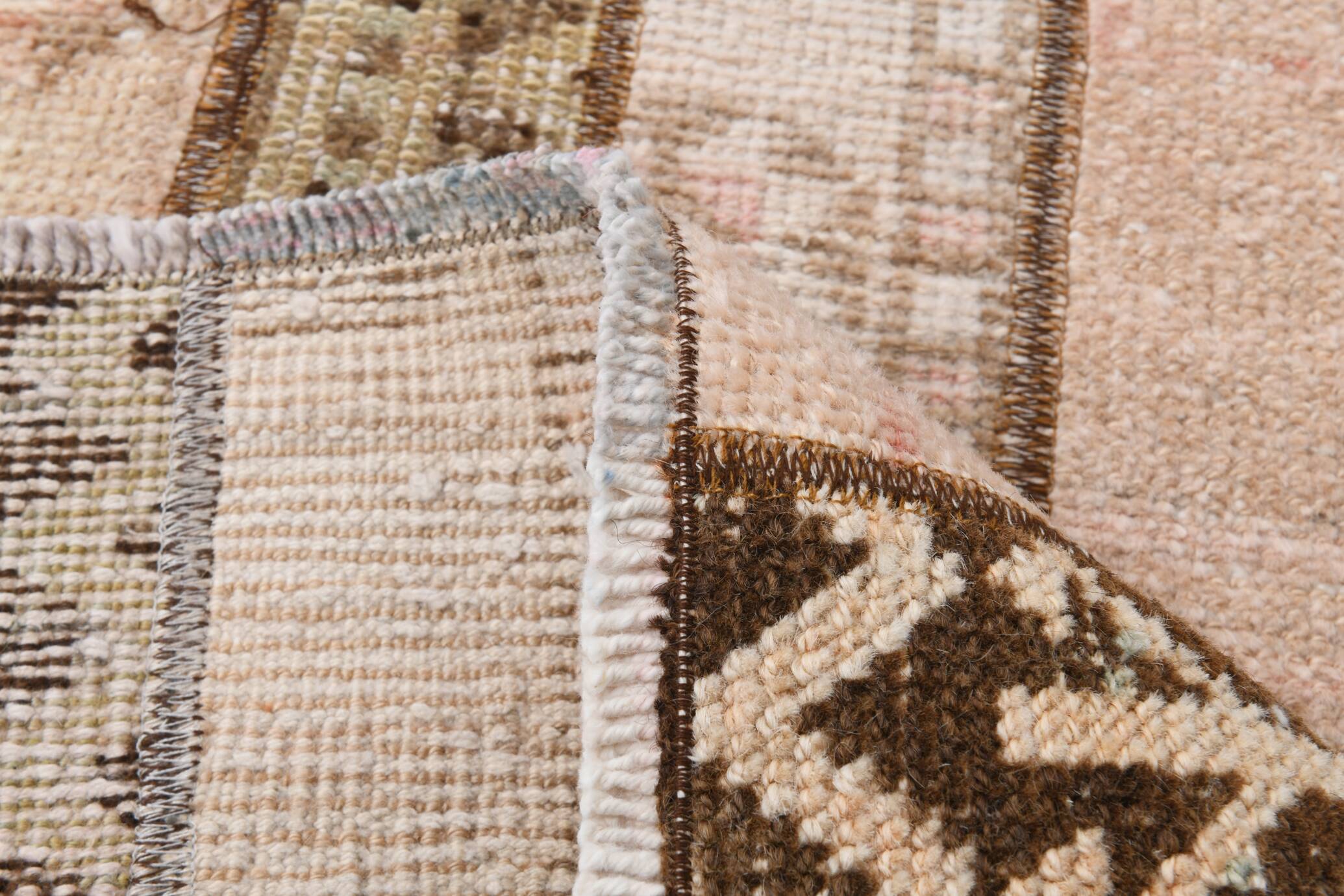 Pale Red Brown Hallway Vintage Runner Rug, 63x356Cm