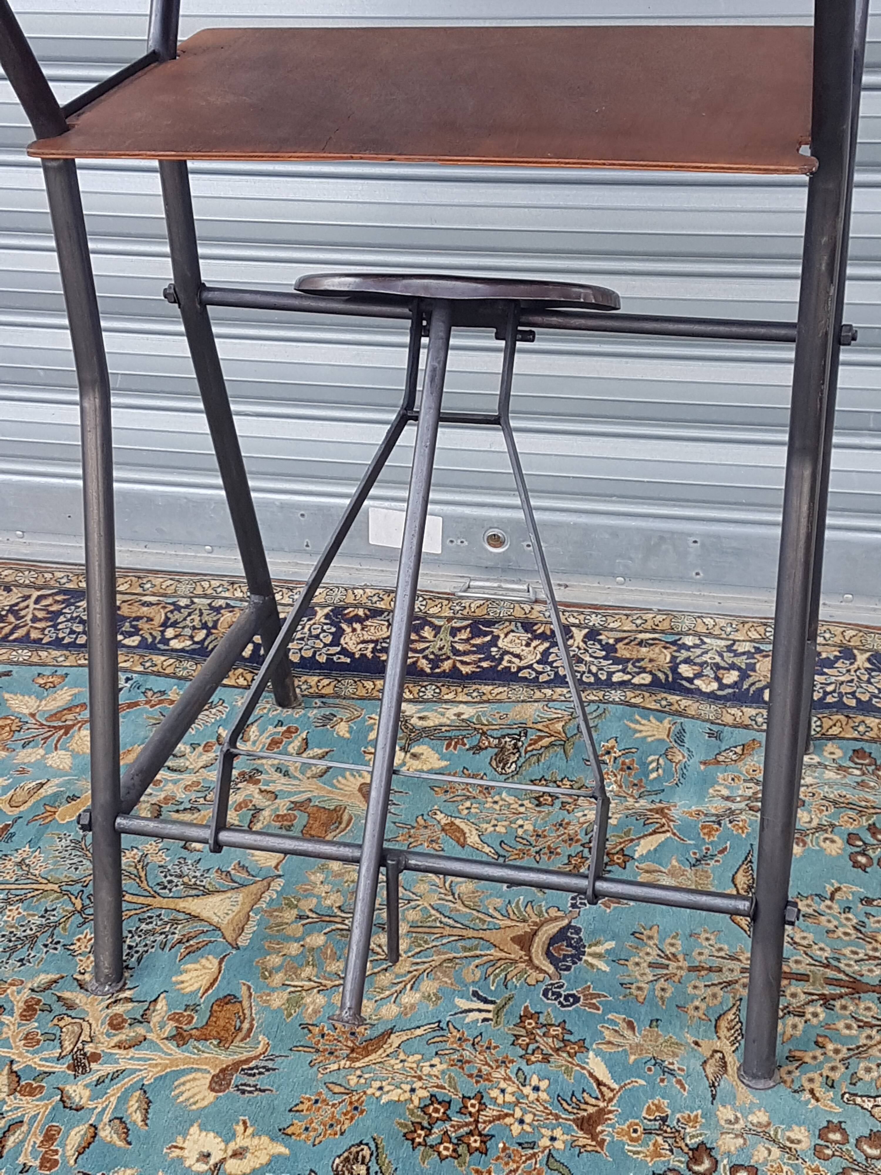 Architect's desk with integrated stool