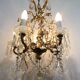 5 light bronze and crystal chandelier