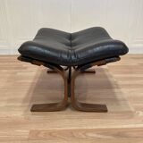 Leather ottoman "Scandinavian design" 1960