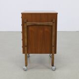 Vintage Chest of Drawers /Nightstand on Wheels, 1960s