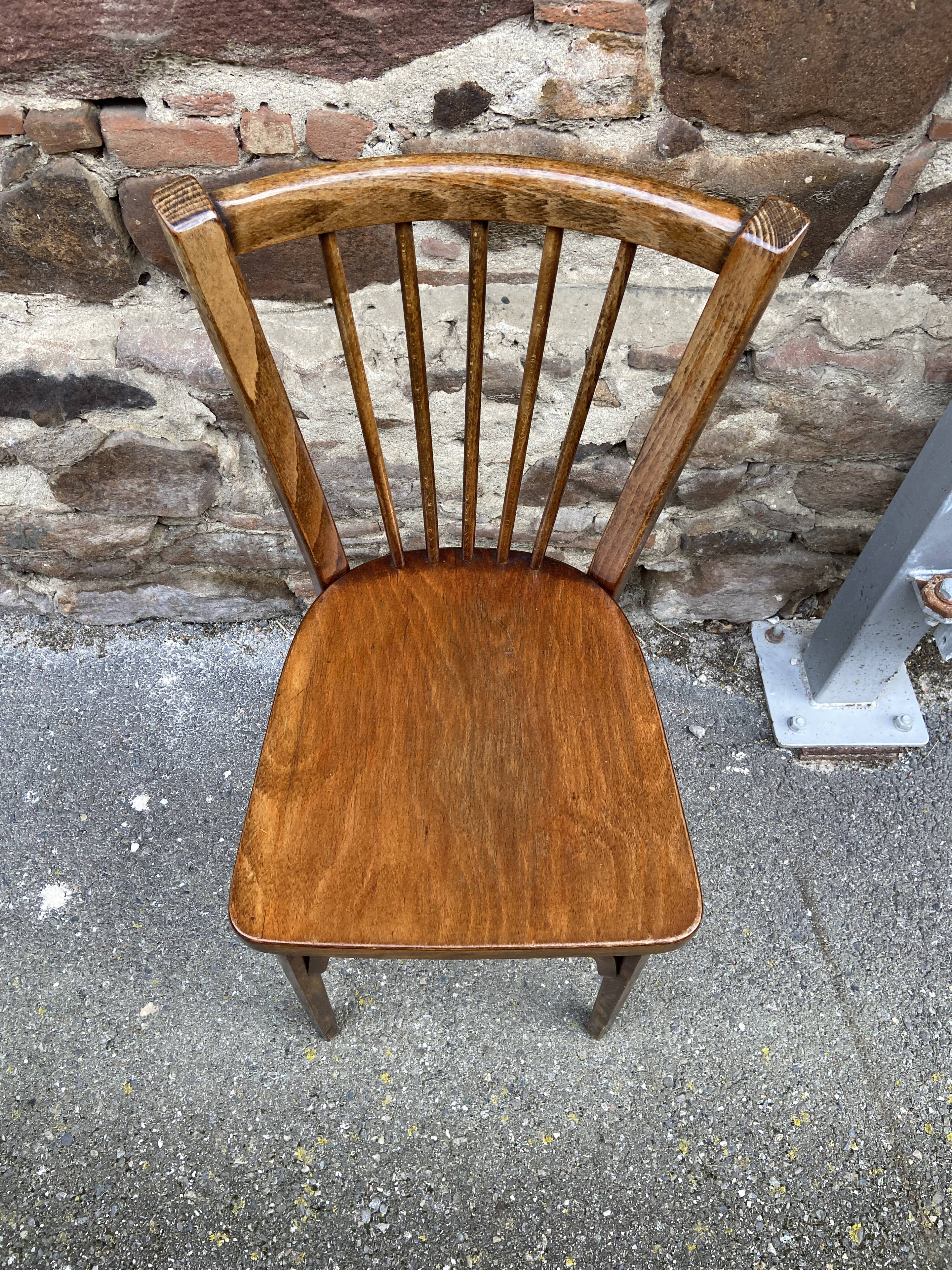 set of 4 Viennese chairs Curved wood Restaurant Paris bistro Fischel Baumann fanett Nr 12 years