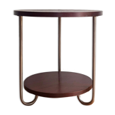 Table d'appoint art déco tripode bois et métal