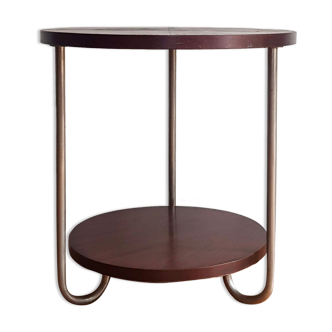 Side table Art Deco tripod wood and metal