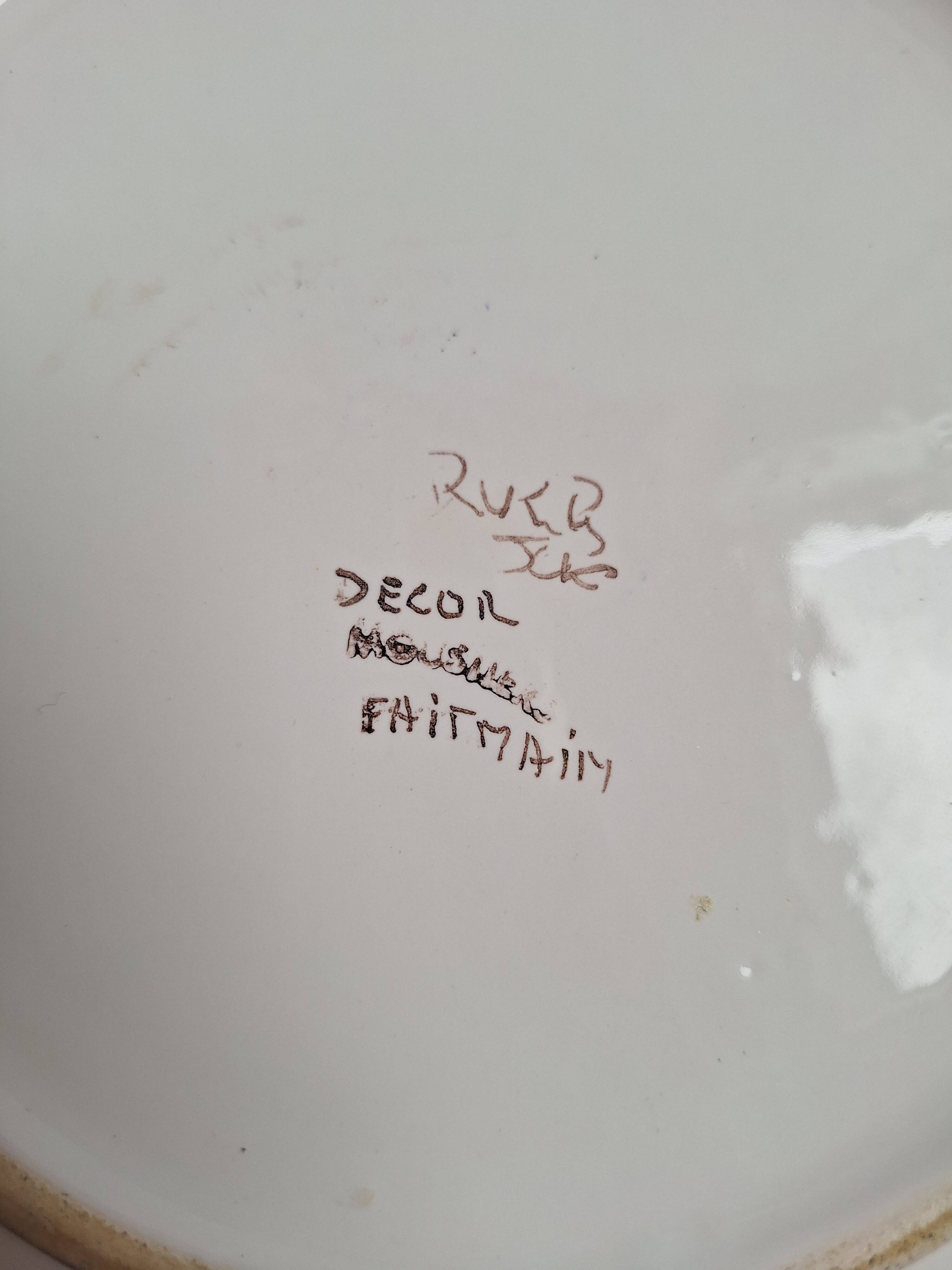 Henriot flat plates, hand-painted