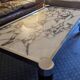 Vintage coffee table in veined white Carrara marble and chrome metal – Anné