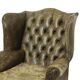 Old Green Chesterfield Armchair Wingchair
