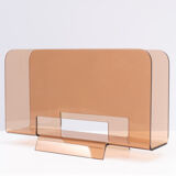 Smoked lucite magazine rack france 1970s
