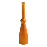 Vase soliflore en verre orange vintage H34