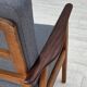 1970s, pair of Danish armchairs, reupholstered, furniture wool, teak, oak.