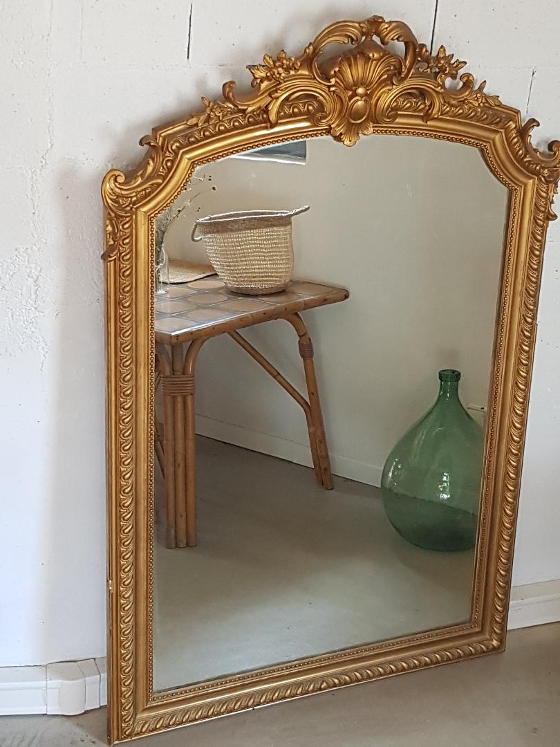 Former mirror gilded with pediment - 153 x 101 - Style Napoleon III