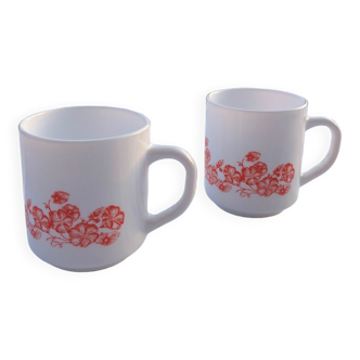 Lot 2 tasses Arcopal floral