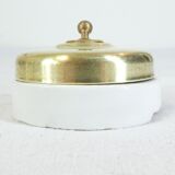 3 Old Porcelain switches and vintage industrial brass