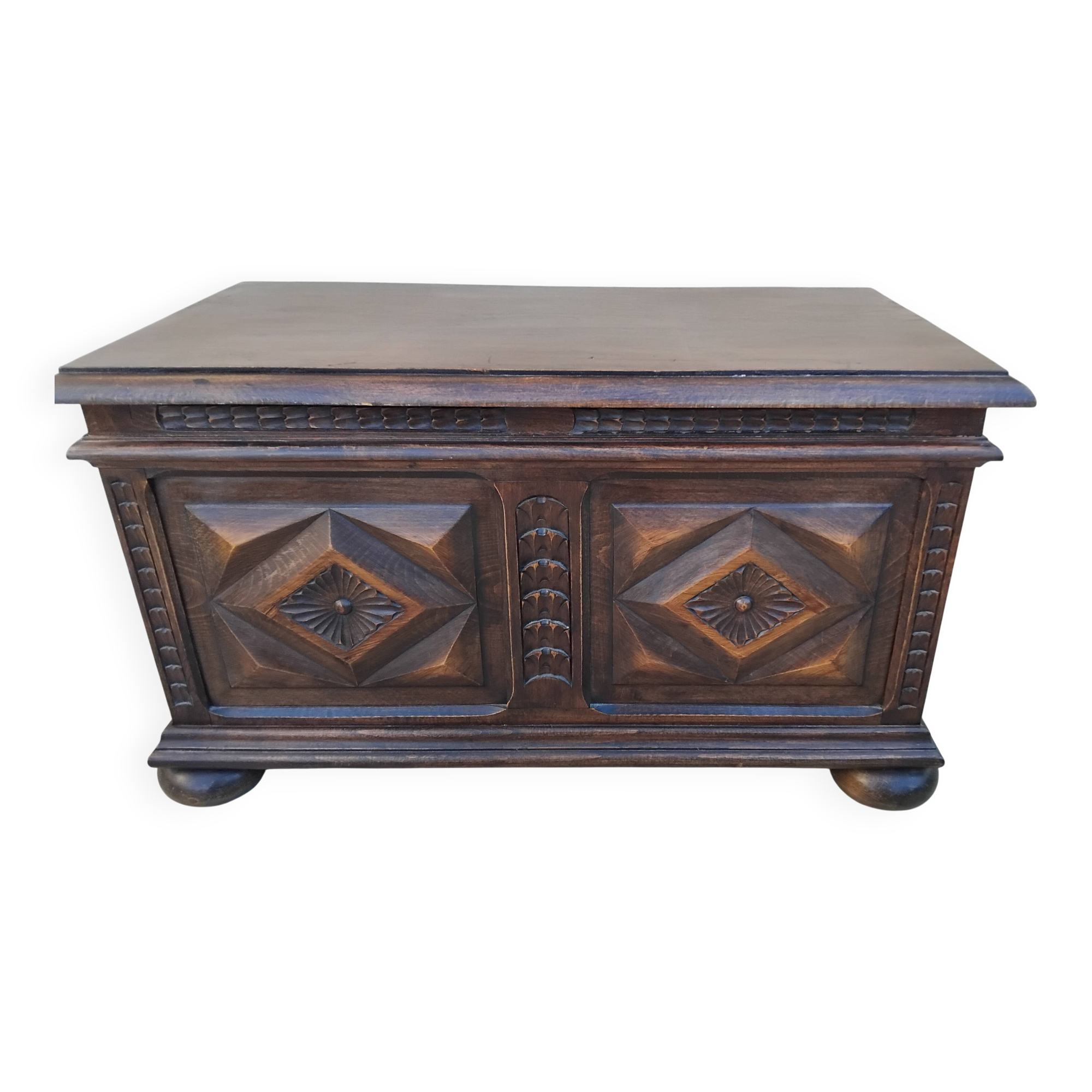 Old vintage wooden chest old toy