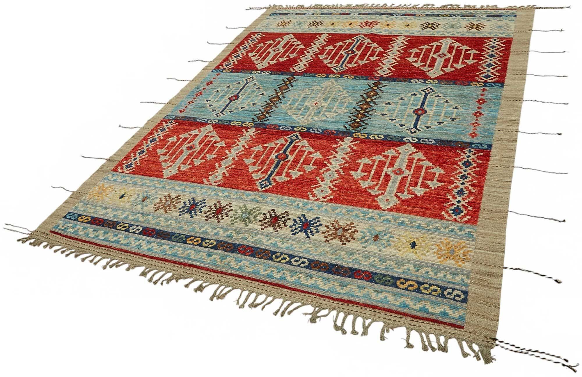 Hand-Knotted Turkish Contemporary 205 cm x 292 cm Multicolor Wool Carpet