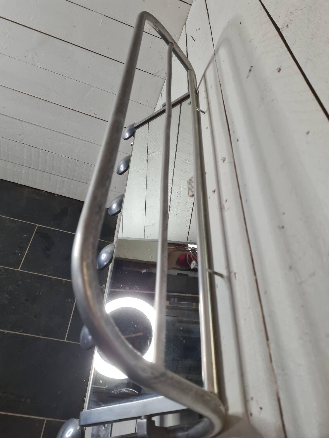 Coat rack with aluminum hat rack