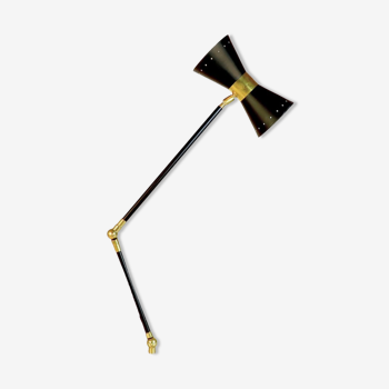Articulated dabolo lamp brass & marble