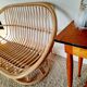 Vintage bohemian rattan canapé from the 60s and 70s.