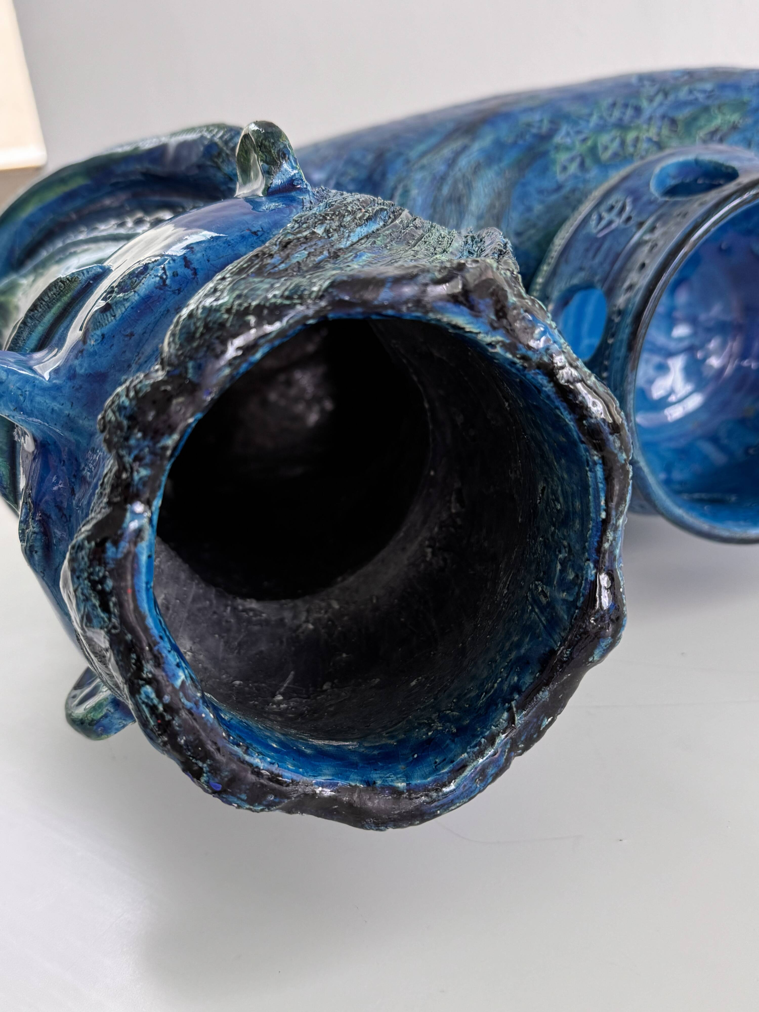 Aldo Londi for Bitossi Rimini Blu Ceramic Plant Centaur Sculpture, Italy, 1