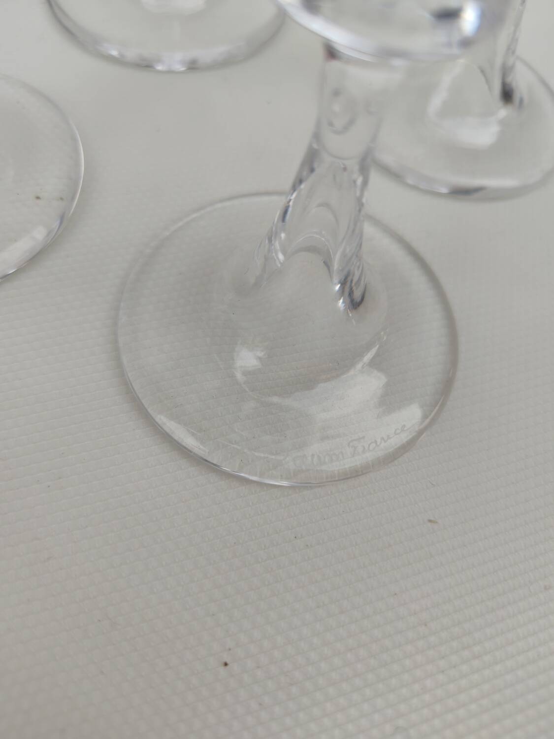 4 Daum crystal glasses, Fleurus model. 1970s.