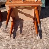 Pair of cherry wood marquetry bedside tables