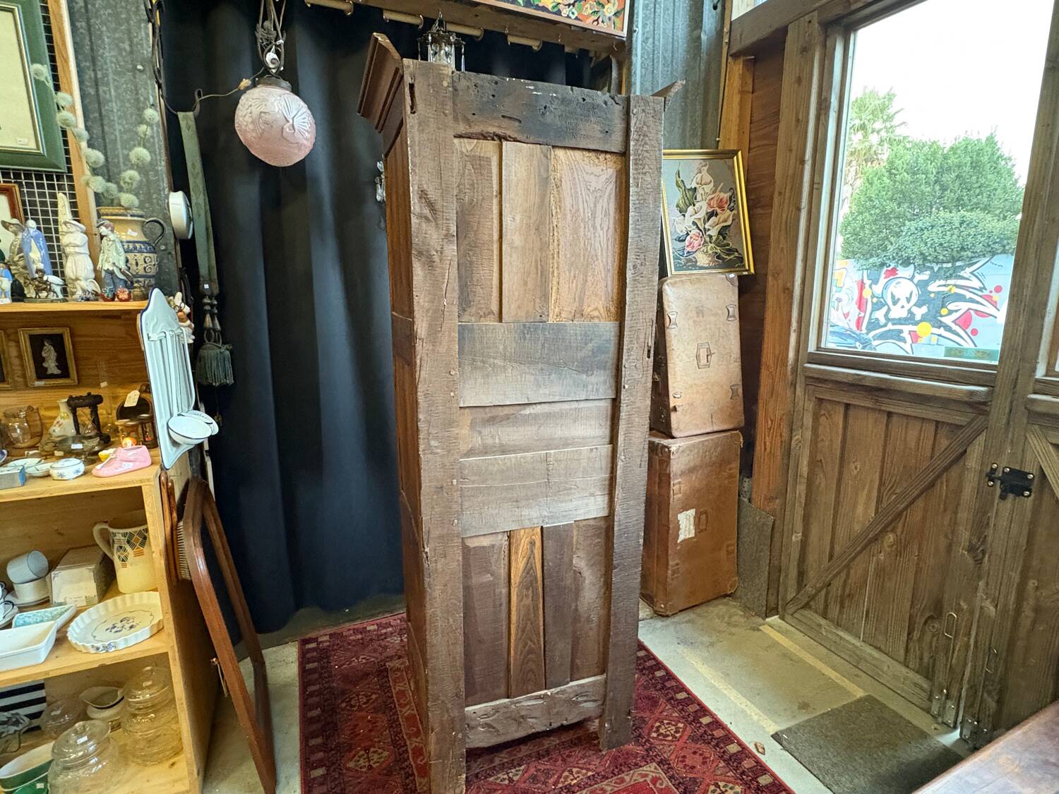 Bonnetière ancienne en bois massif – 200 cm x 66 cm x 50 cm