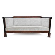 19th Century Biedermeier Mahogany Feather Two Armchairs and Sofa, Vienna