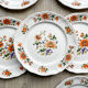 Table service in vintage earthenware Mills of Wolves "ORCHIES" 44 pieces
