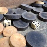 Set Old backgammon and wooden ladies game